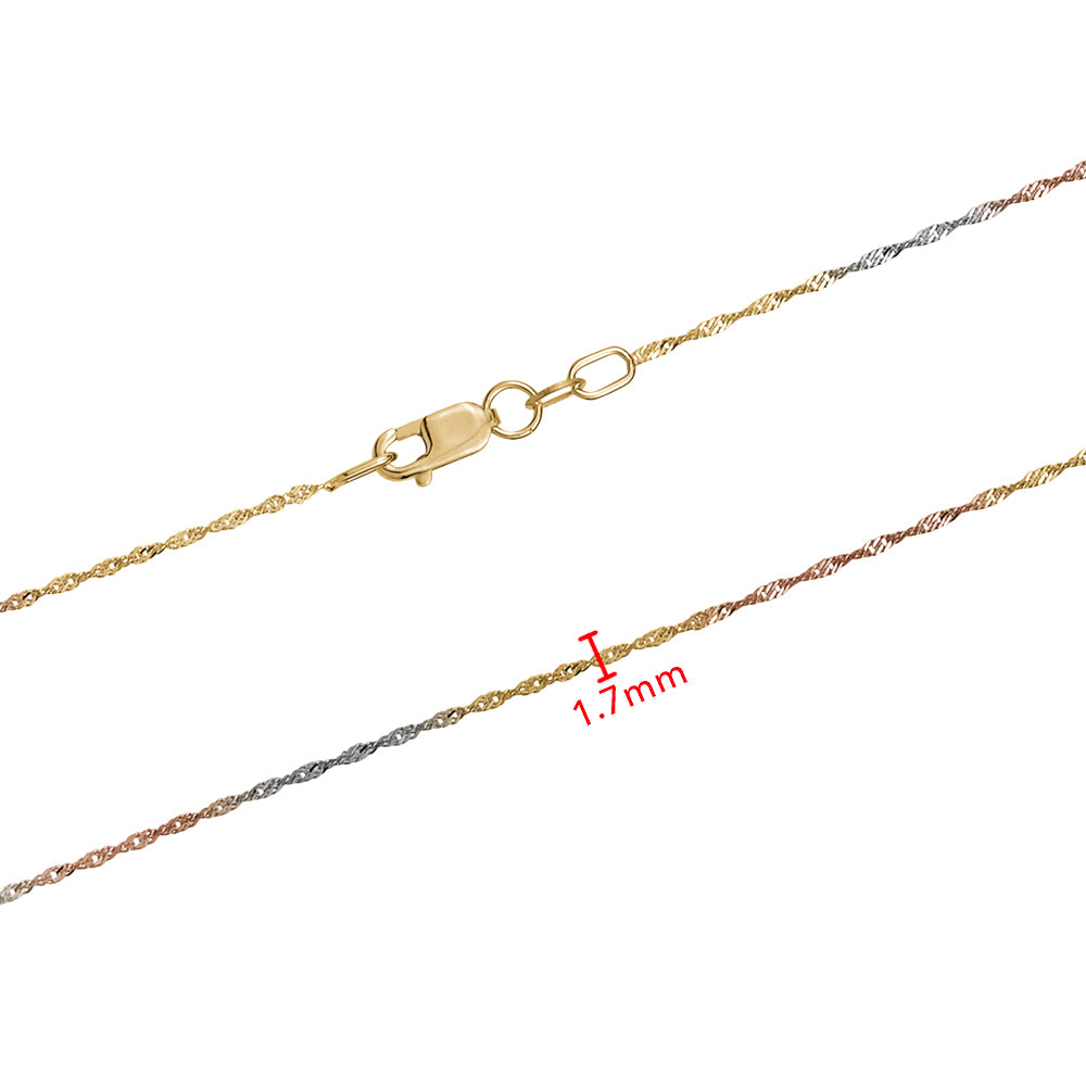 10K TRI SINGAPORE CHAIN 1.7MM