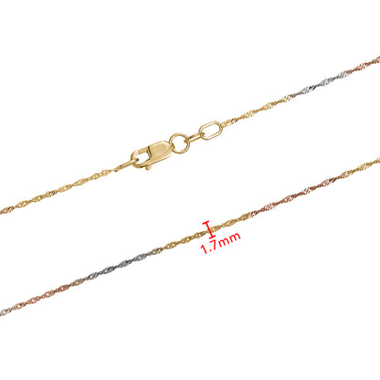 10K TRI SINGAPORE CHAIN 1.7MM