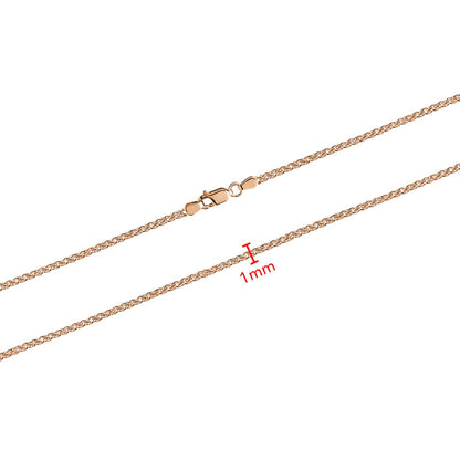 10K ROSE WHEAT CHAIN 1MM