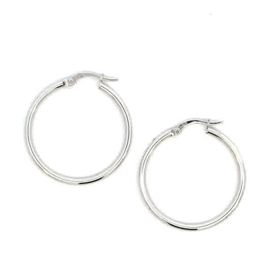 STERLING SILVER 2MM PLAIN HOOPS