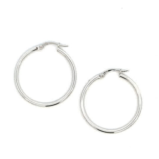 STERLING SILVER 2MM PLAIN HOOPS