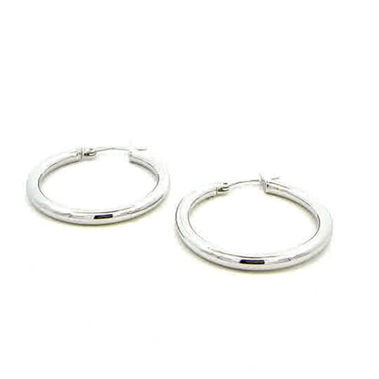 STERLING SILVER 3MM PLAIN HOOPS