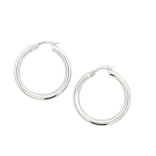 STERLING SILVER 3MM PLAIN HOOPS