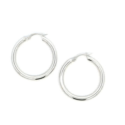 STERLING SILVER 3MM PLAIN HOOPS