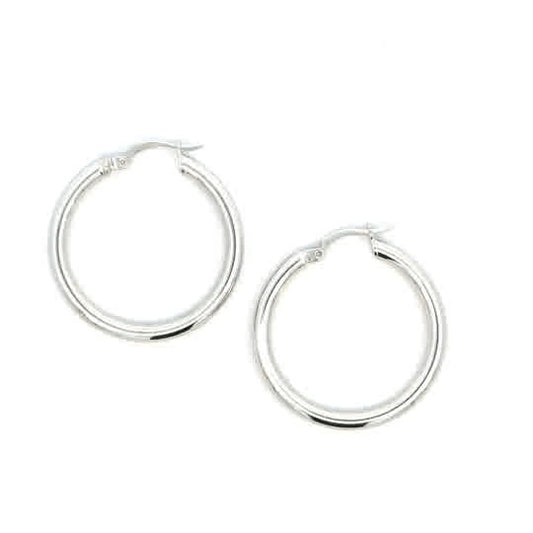 STERLING SILVER 3MM PLAIN HOOPS