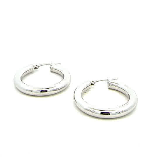 STERLING SILVER 4MM PLAIN HOOPS