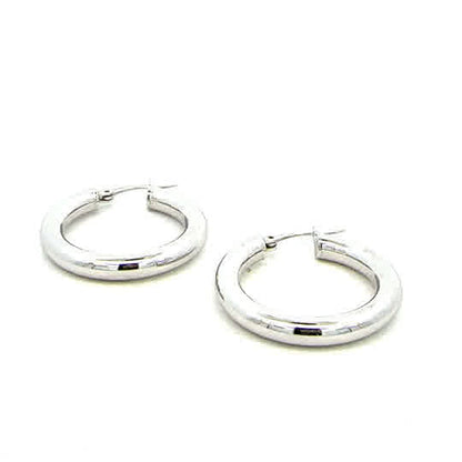 STERLING SILVER 4MM PLAIN HOOPS
