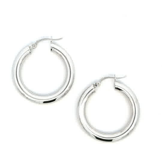 STERLING SILVER 4MM PLAIN HOOPS