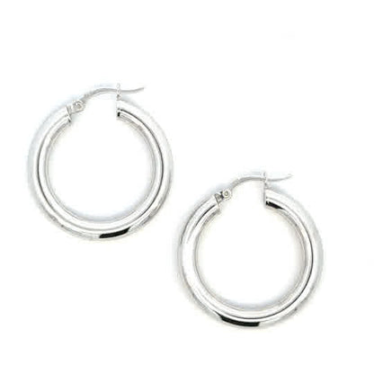 STERLING SILVER 4MM PLAIN HOOPS