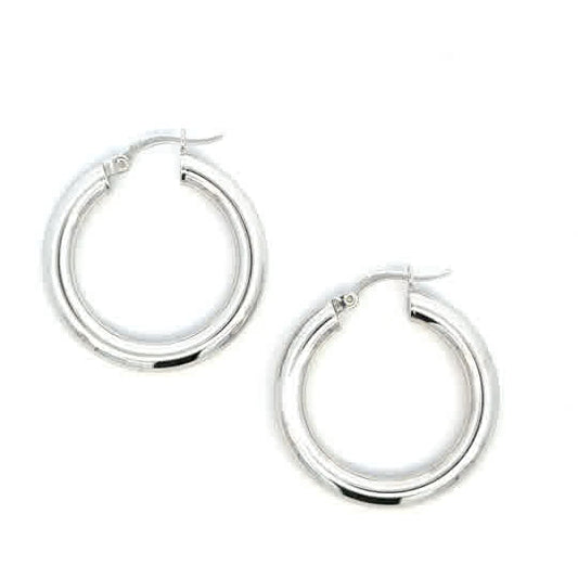 STERLING SILVER 4MM PLAIN HOOPS