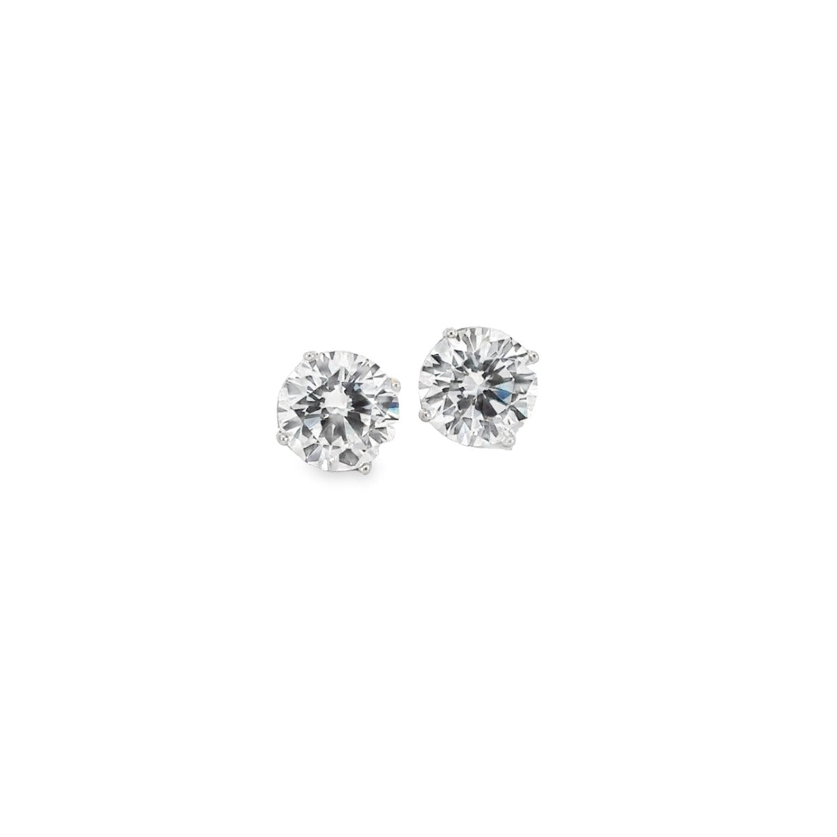 STERLING SILVER CZ STUDS ROUND
