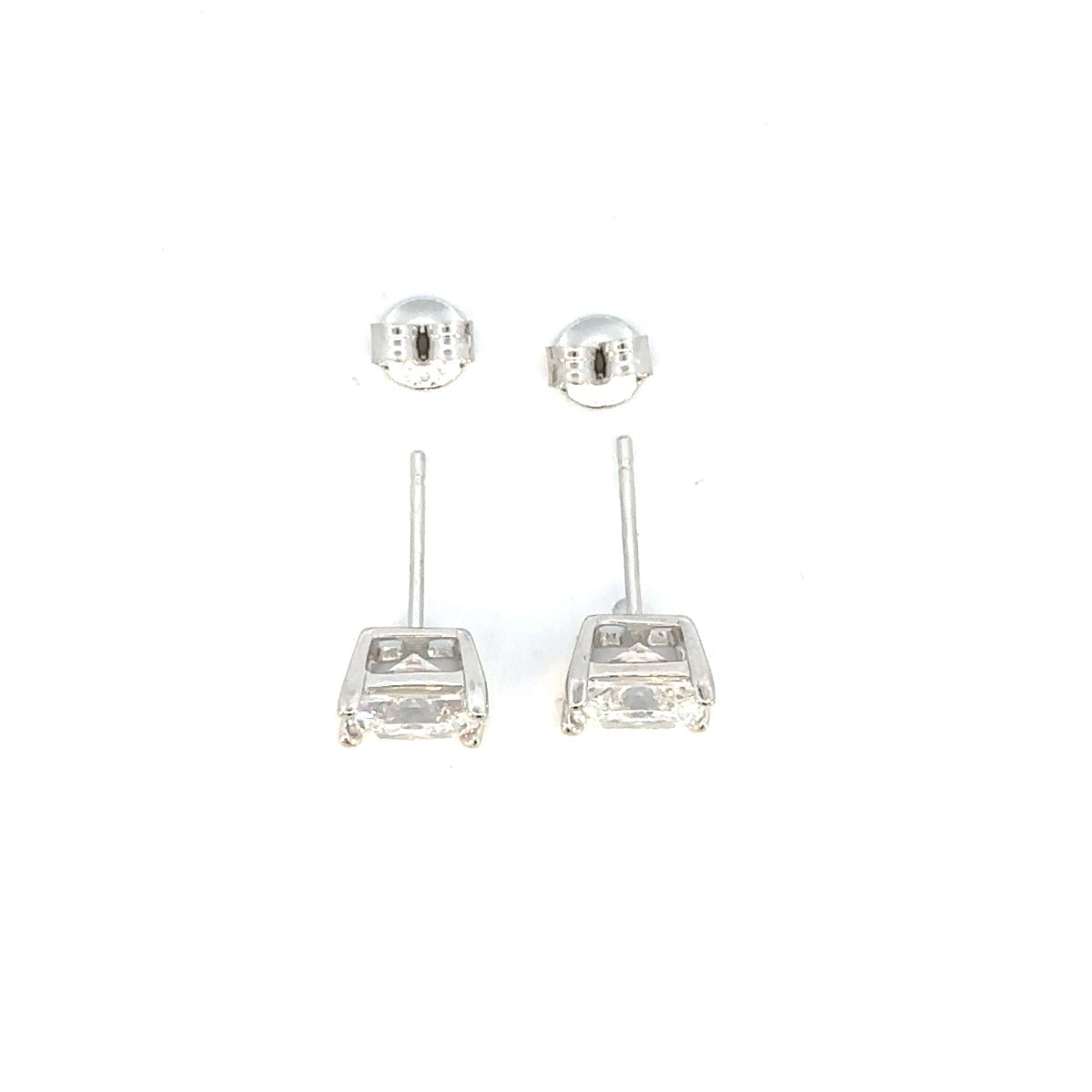 STERLING SILVER SQUARE CZ STUDS