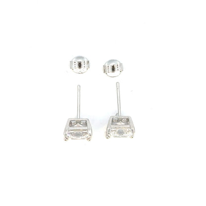 STERLING SILVER SQUARE CZ STUDS