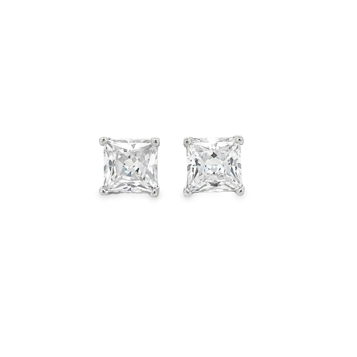 STERLING SILVER SQUARE CZ STUDS