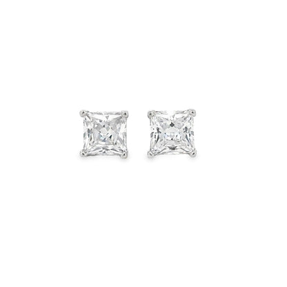 STERLING SILVER SQUARE CZ STUDS
