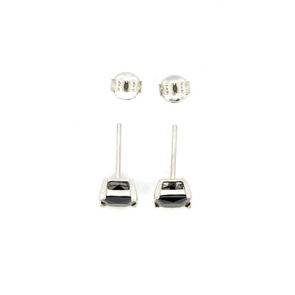 STERLING SILVER BLACK SQUARE CZ STUDS