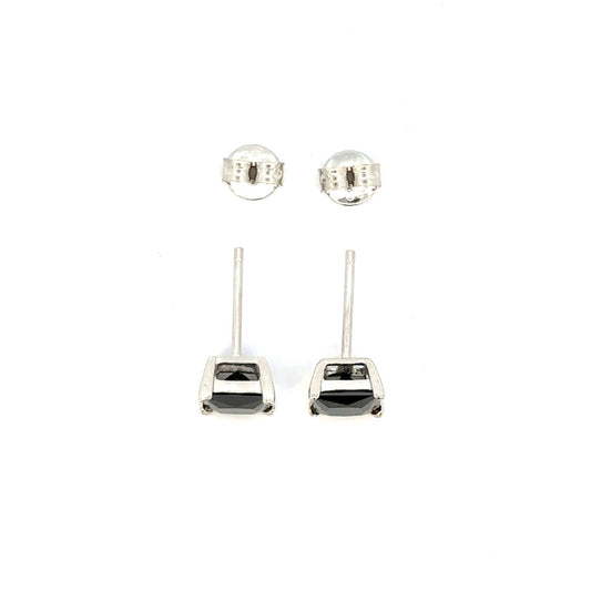 STERLING SILVER BLACK SQUARE CZ STUDS