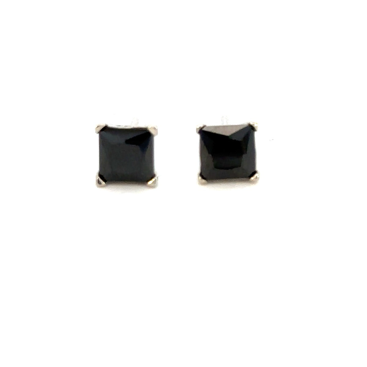 STERLING SILVER BLACK SQUARE CZ STUDS