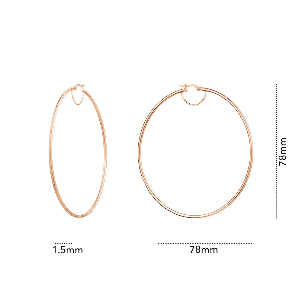 10K ROSE GOLD HOOP LARGE