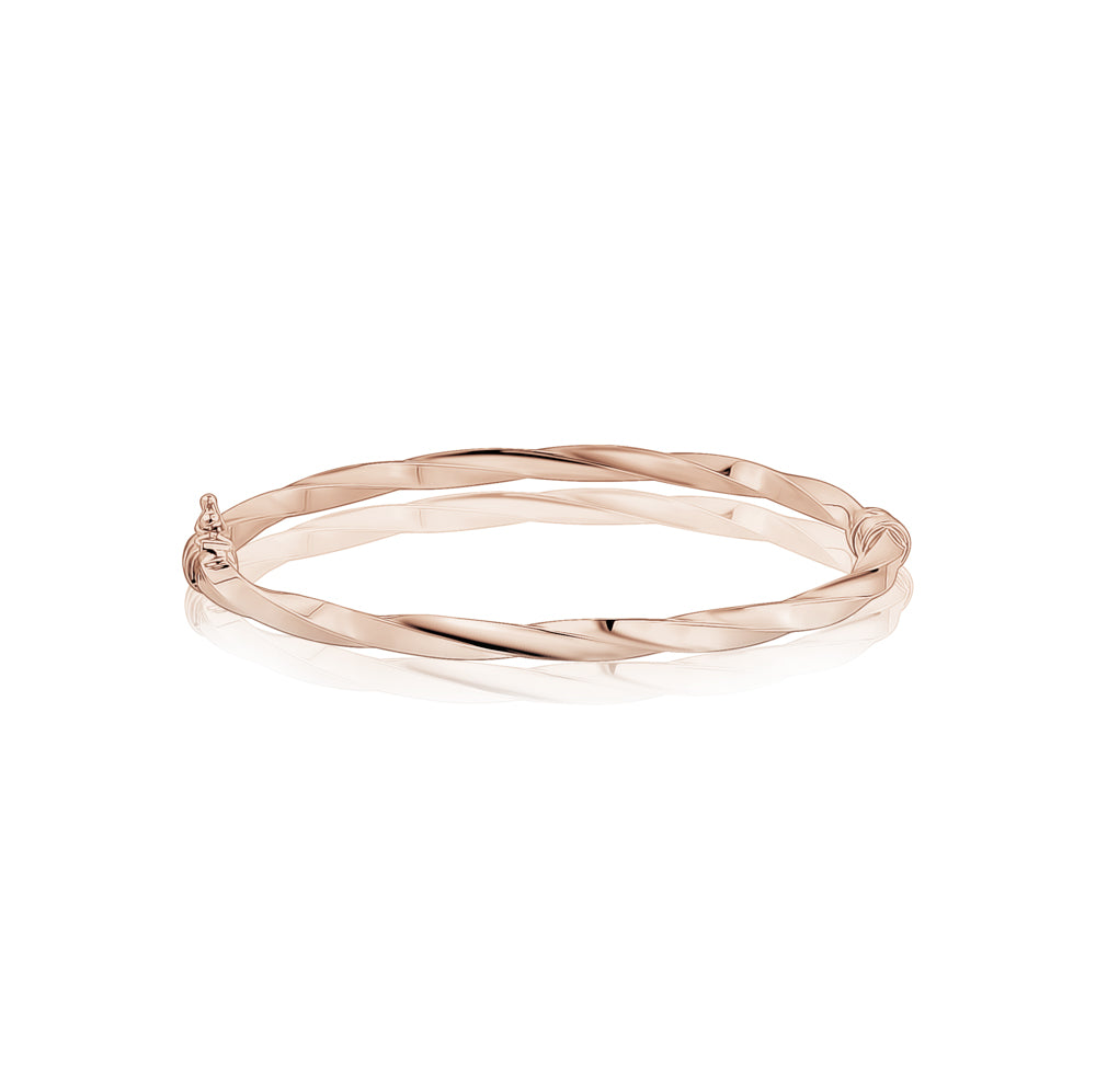 10k Rose Gold Twist Bangles