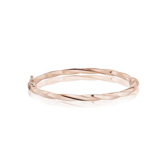 10k Rose Gold Twist Bangles