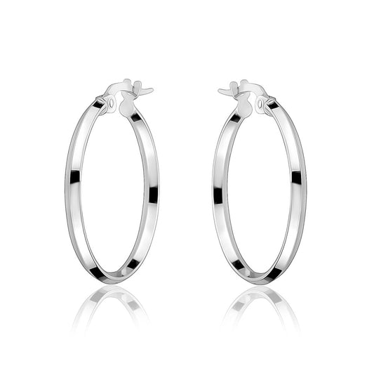 10k White Gold Hoops