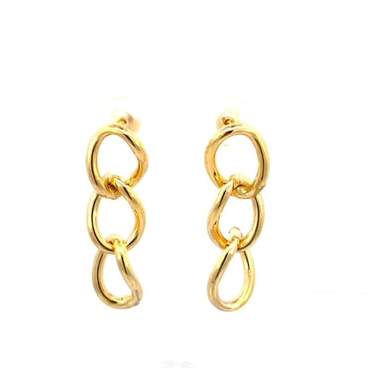NEW!! 10KY LINK DROP EARRINGS ITALY