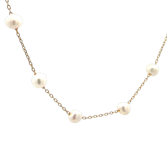 SILVER GOLD PLATED FW PEARL BRACELET TQB-2517