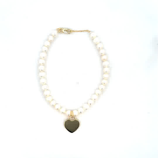 SILVER GOLD PLATED FW PEARL BRACELET TQB-2627