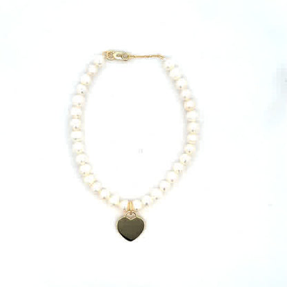 SILVER GOLD PLATED FW PEARL BRACELET TQB-2627