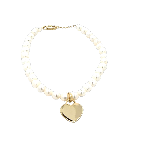 SILVER GOLD PLATED FW PEARL BRACELET TQB-2627