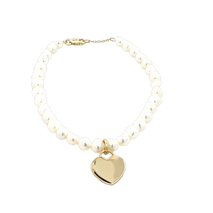 SILVER GOLD PLATED FW PEARL BRACELET TQB-2627