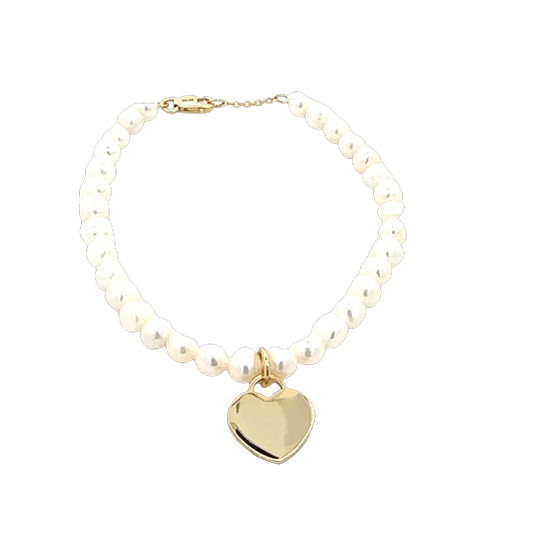 SILVER GOLD PLATED FW PEARL BRACELET TQB-2627