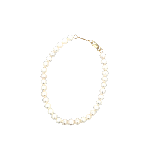 SILVER GOLD PLATED FW PEARL BRACELET TQB-2628