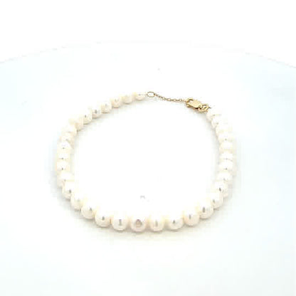 SILVER GOLD PLATED FW PEARL BRACELET TQB-2628