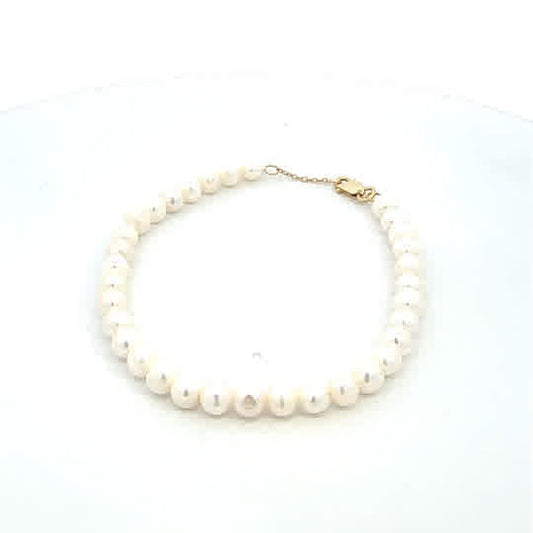 SILVER GOLD PLATED FW PEARL BRACELET TQB-2628