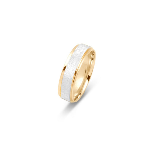 10K TWO TONE WEDDING BAND FANCY