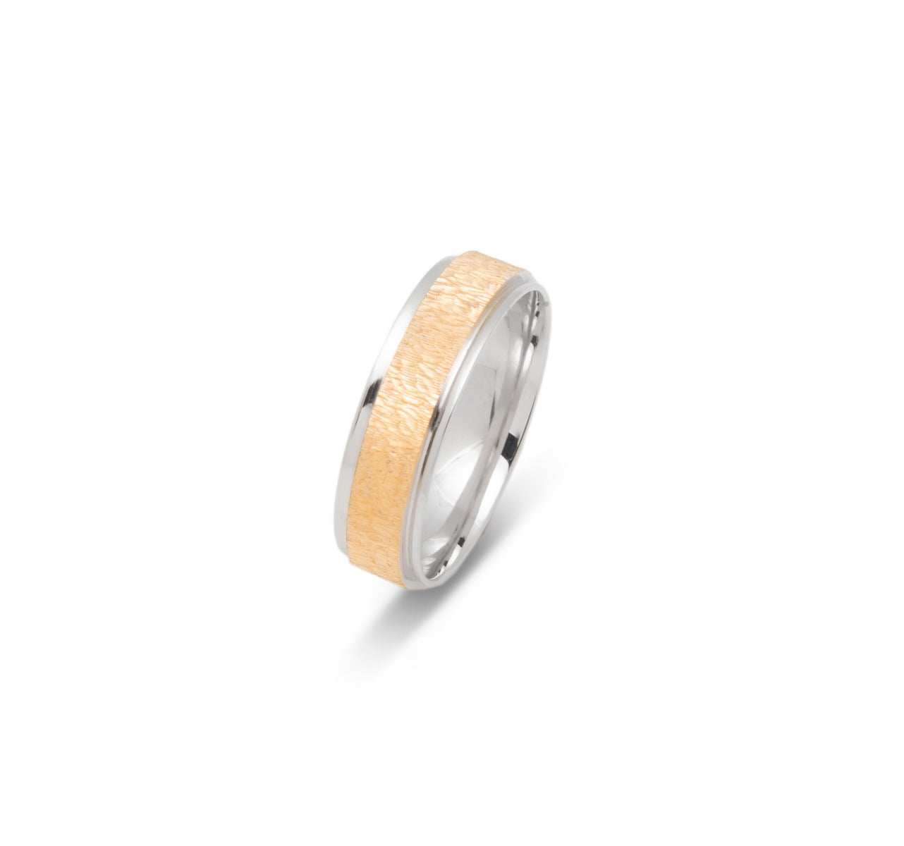 10K TWO TONE WEDDING BAND FANCY