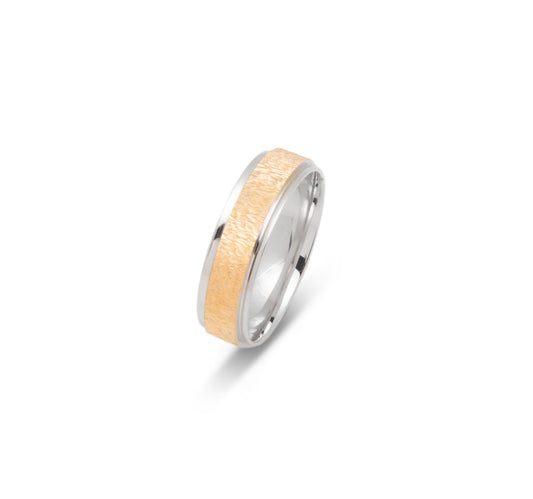 10K TWO TONE WEDDING BAND FANCY