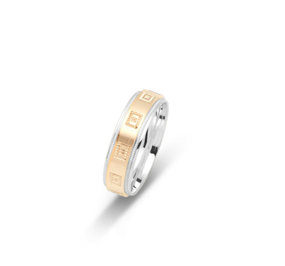 10K TWO TONE WEDDING BAND FANCY