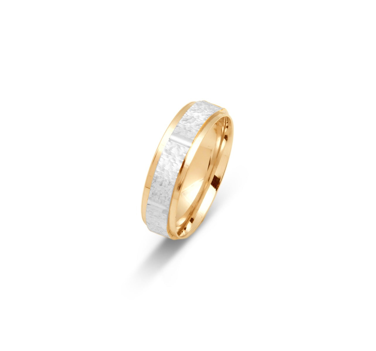 10K TWO TONE WEDDING BAND FANCY
