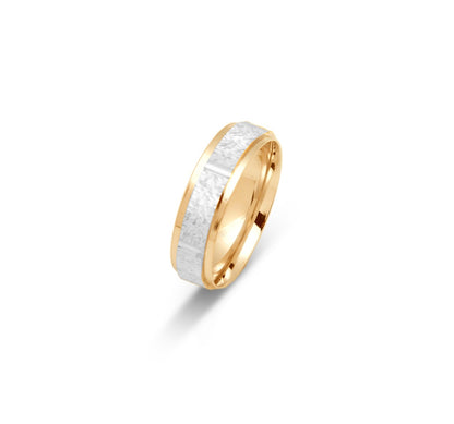 10K TWO TONE WEDDING BAND FANCY