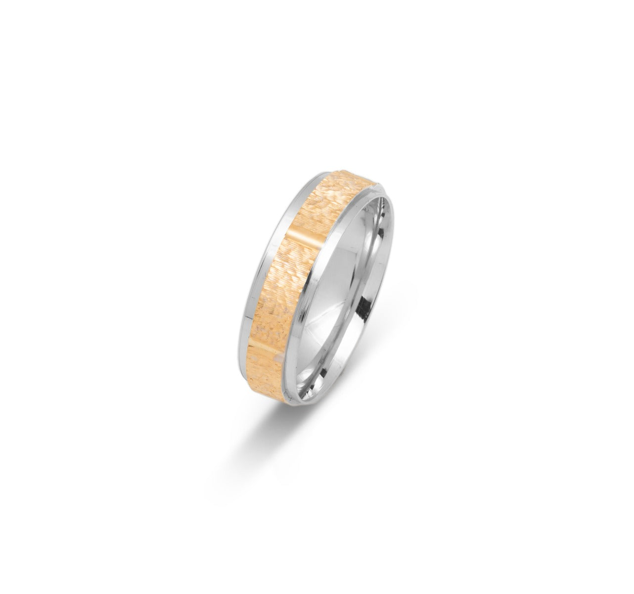 10K TWO TONE WEDDING BAND FANCY