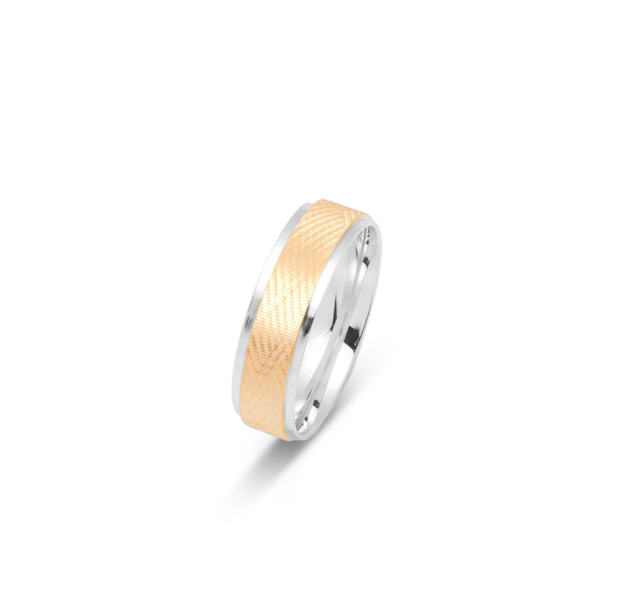 10K TWO TONE WEDDING BAND FANCY