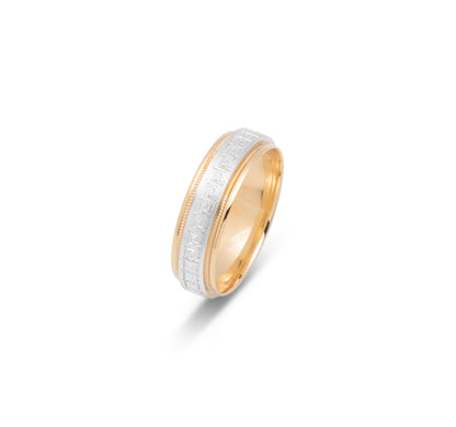 10K TWO TONE WEDDING BAND FANCY