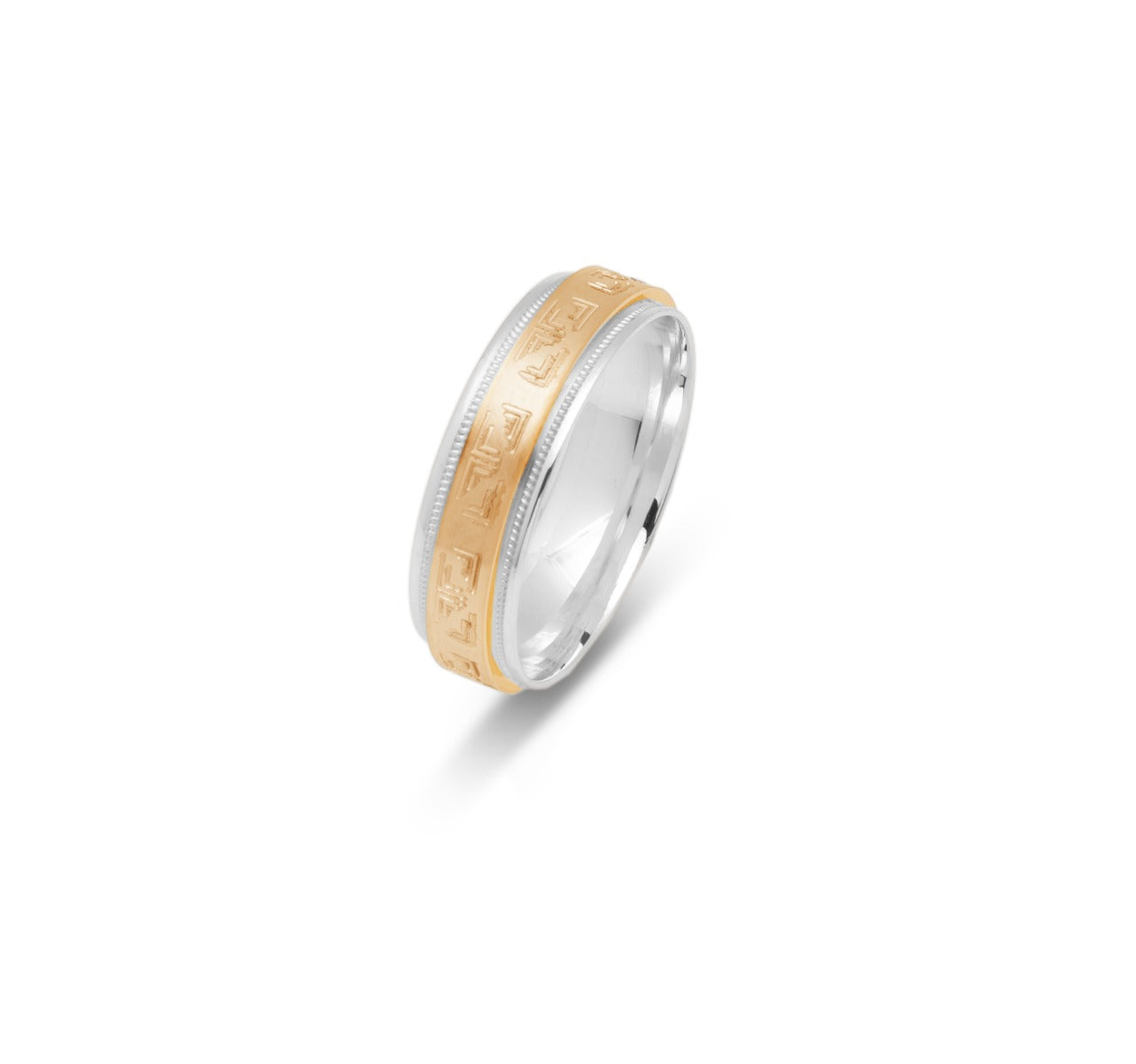 10K TWO TONE WEDDING BAND FANCY