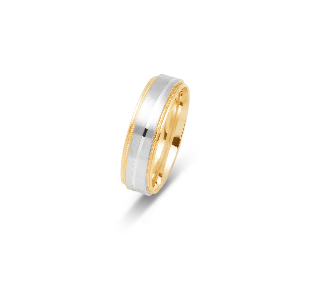 10K TWO TONE WEDDING BAND FANCY