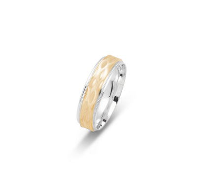 10K TWO TONE WEDDING BAND FANCY