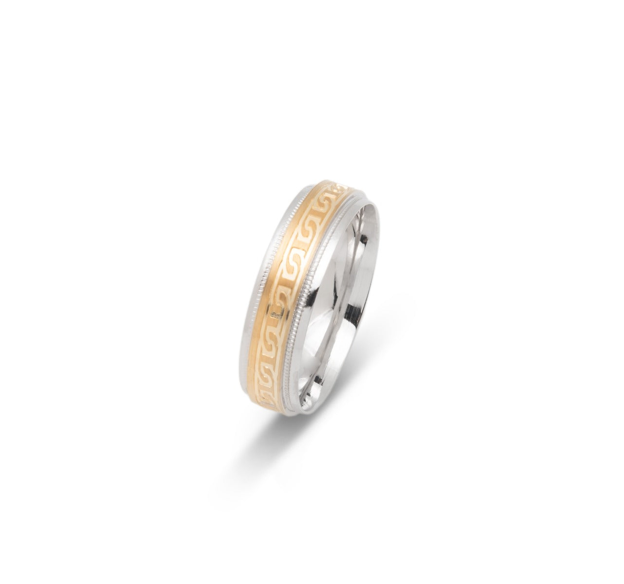 10K TWO TONE WEDDING BAND FANCY