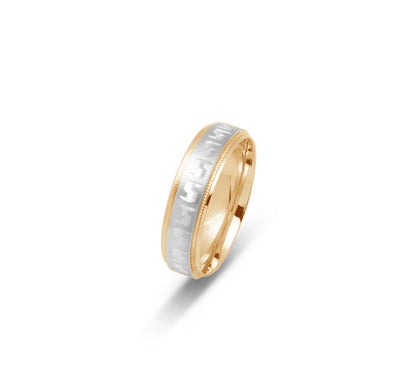 10K TWO TONE WEDDING BAND FANCY